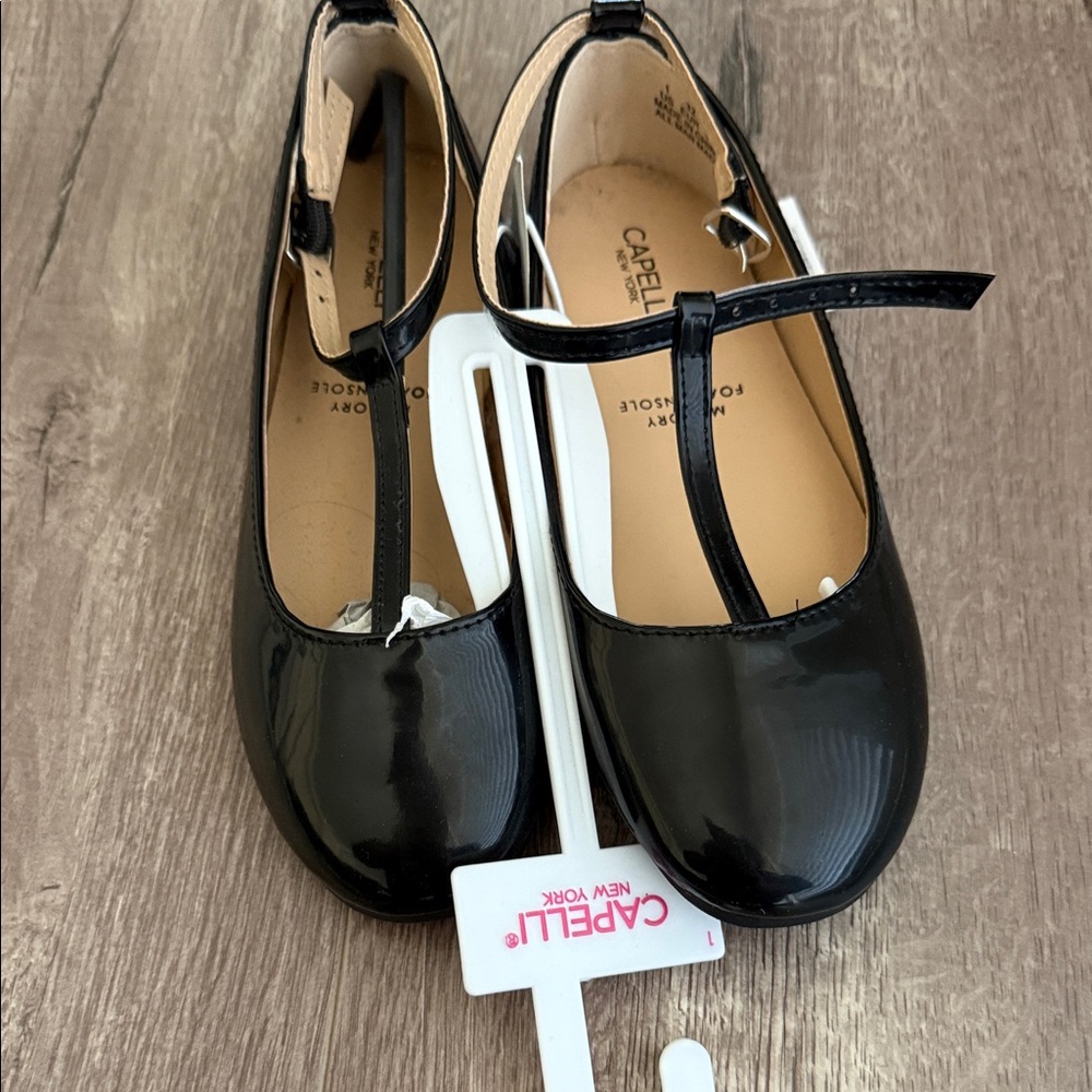 Capelli of New York Glossy Black Kids Dress Shoes